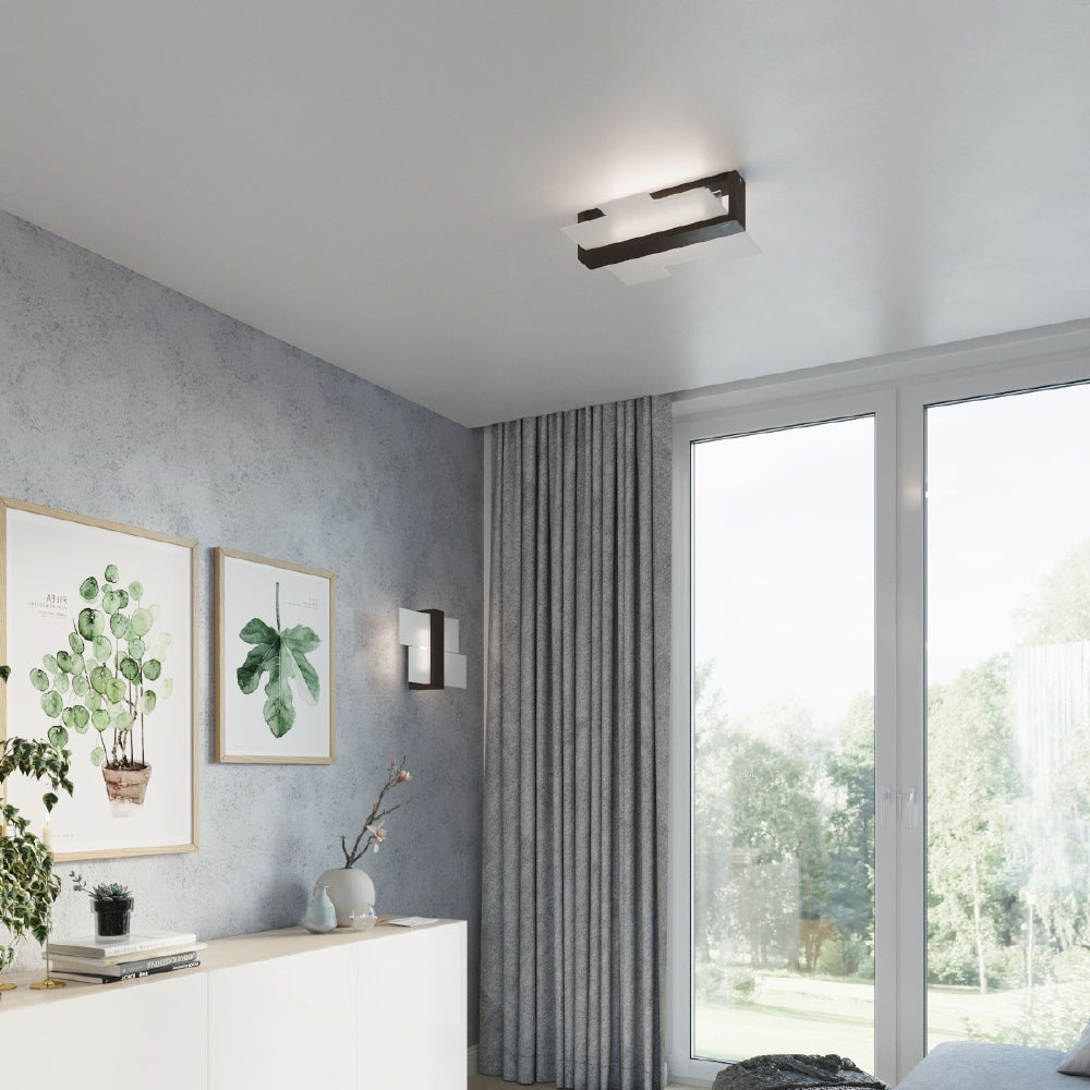 Plafondlamp Feniks Sollux wenge LxBxH 50x20x20 Hout, Glas Nnb