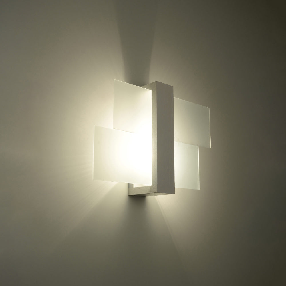 Wandlamp Feniks Sollux Wit LxBxH 50x20x20 Hout, Glas Nnb