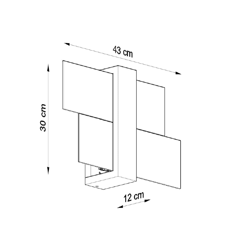 Wandlamp Feniks Sollux Wit LxBxH 50x20x20 Hout, Glas Nnb