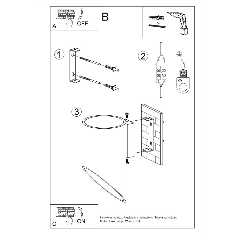 Wandlamp Penne Sollux Zwart LxBxH 14x14x31 Aluminium Nnb