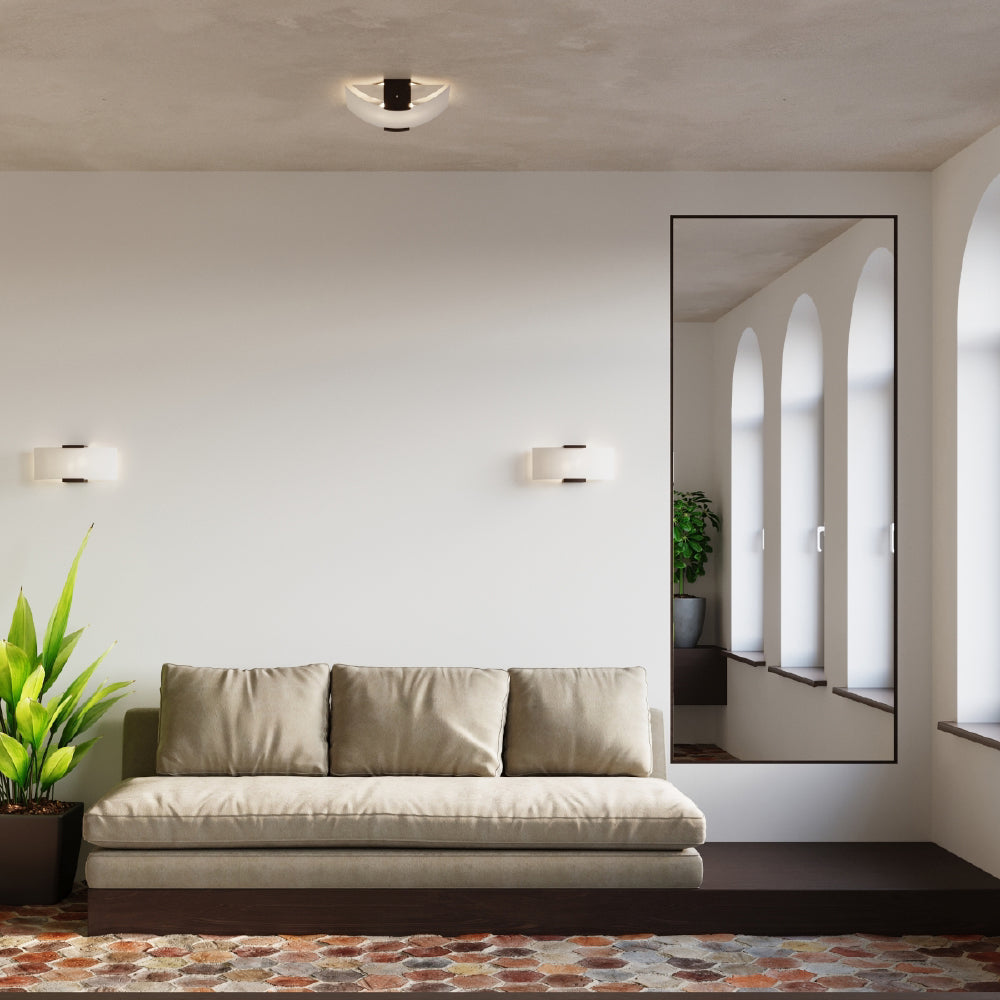 Wandlamp Emilio Sollux Wit, wenge LxBxH 40x20x15 Hout, Glas Nnb