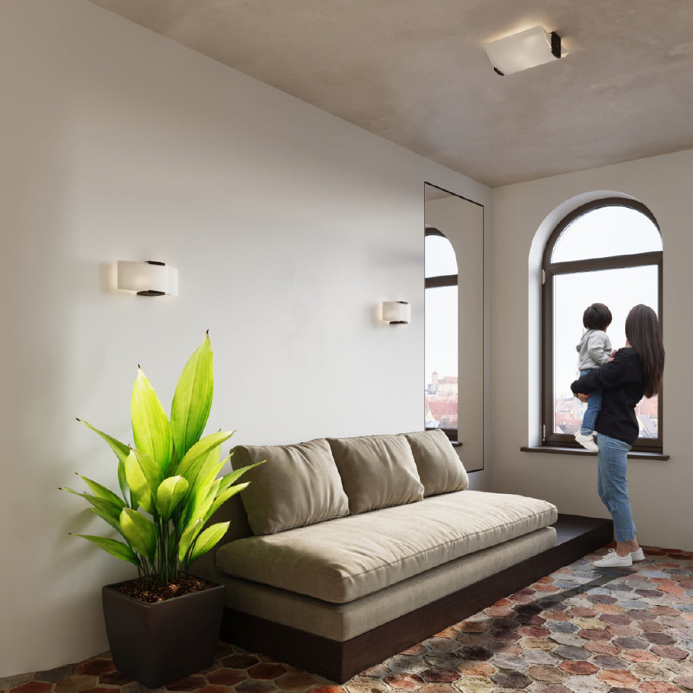 Wandlamp Emilio Sollux Wit, wenge LxBxH 40x20x15 Hout, Glas Nnb