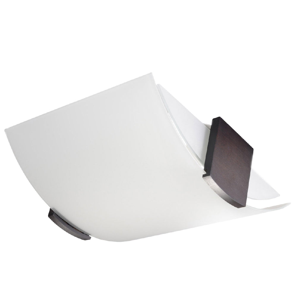 Plafondlamp Emilio Sollux Wit, wenge LxBxH 37x37x19 Hout, Glas Nnb