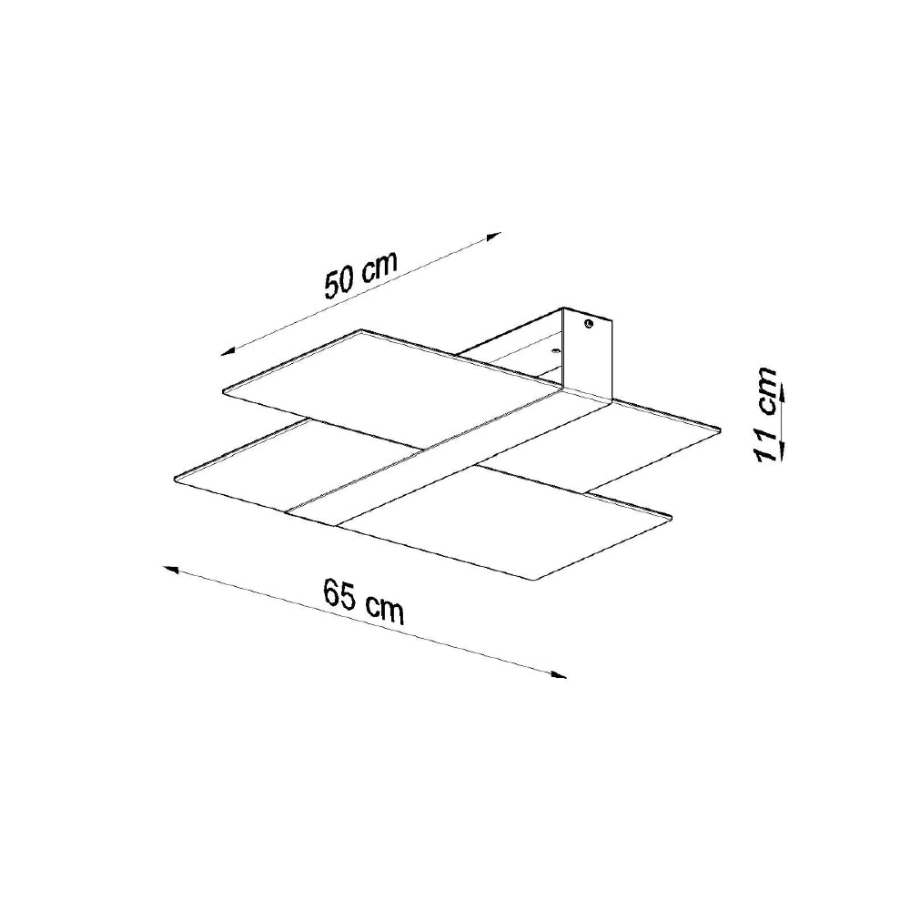 Plafondlamp Massimo Sollux Wit, Zilver LxBxH 63x33x15 Metaal, Glas Nnb