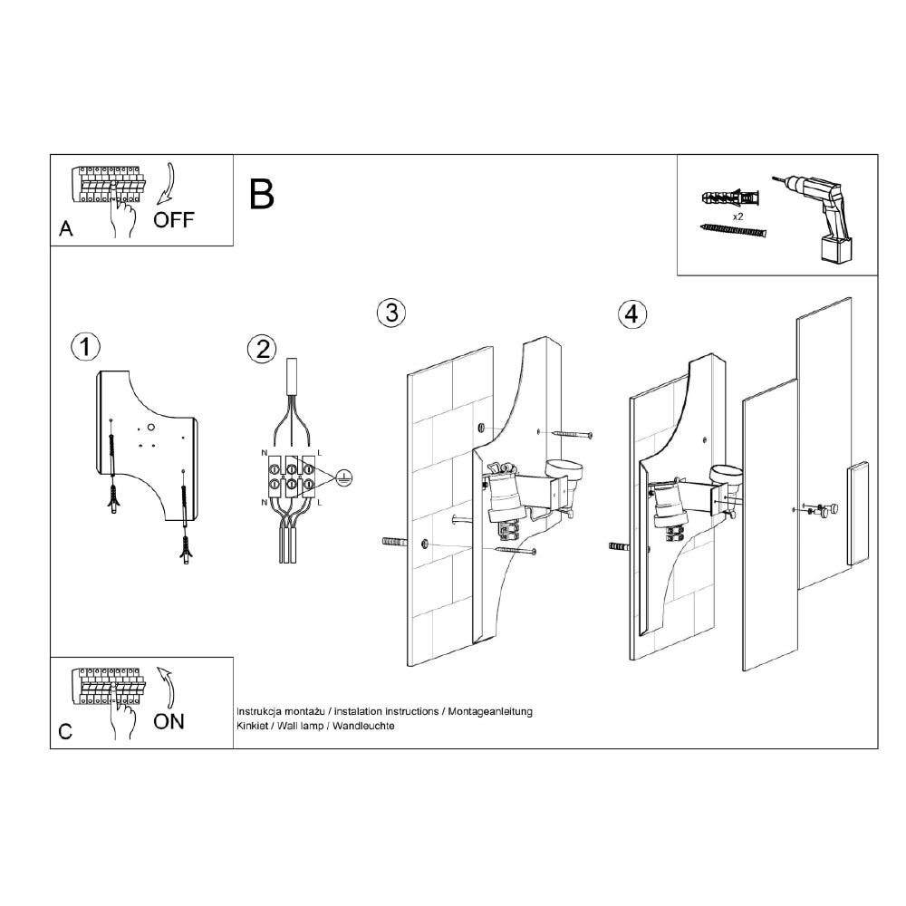 Wandlamp Fabiano Sollux Zilver, Wit LxBxH 25x25x20 Metaal, Glas Nnb