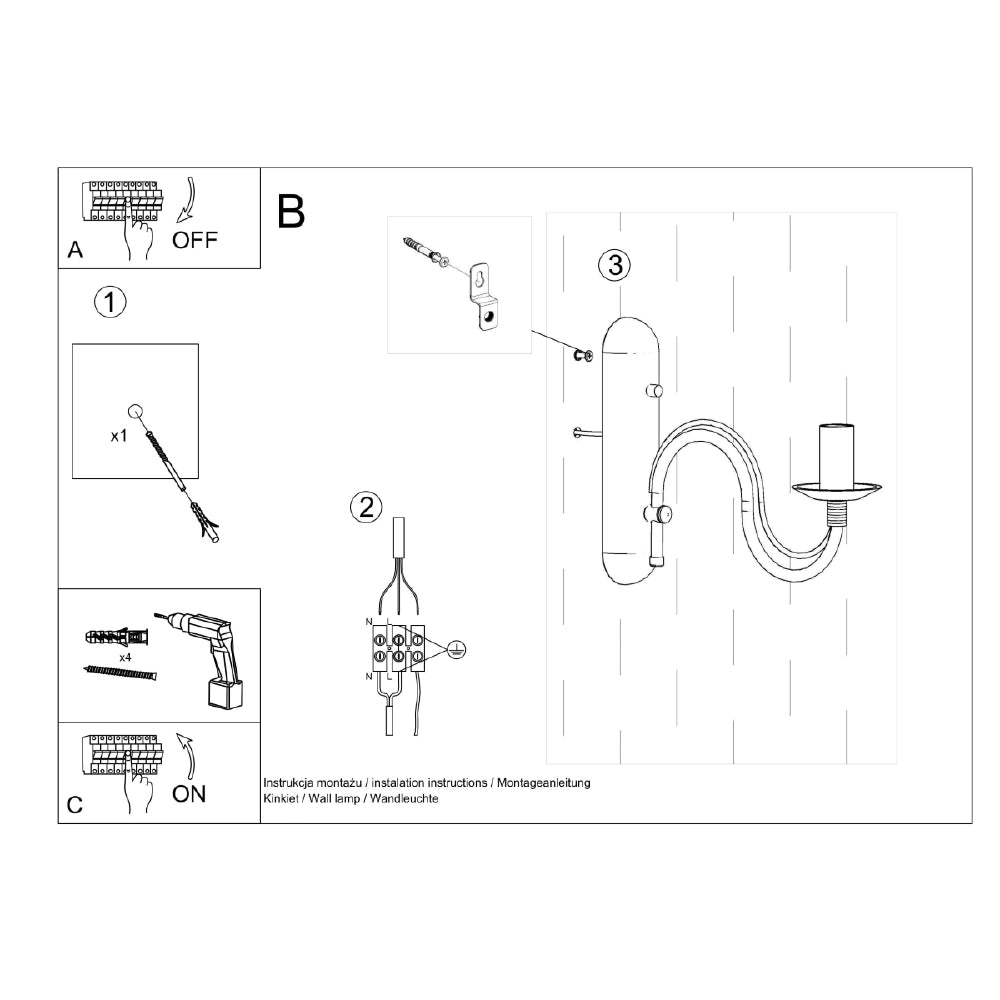 Wandlamp Minerwa Sollux Zwart LxBxH 40x20x15 Metaal Nnb
