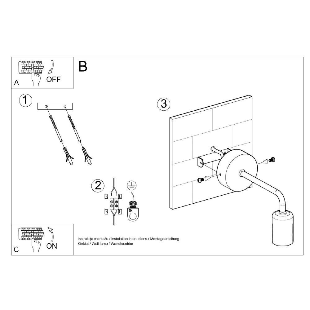 Wandlamp Duomo Sollux Zwart LxBxH 17x10x10 Metaal Nnb
