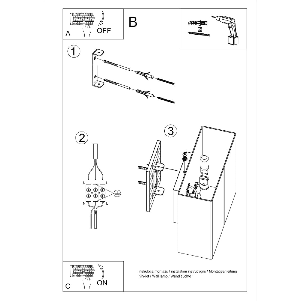 Wandlamp Linea Sollux Wit LxBxH 26x26x15 Metaal Nnb