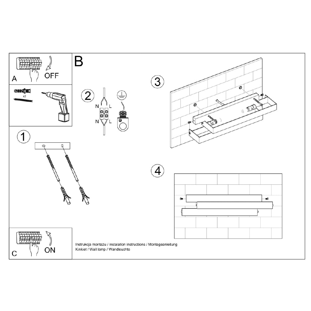 Wandlamp Frost Sollux Wit LxBxH 46x17x12 Metaal Nnb