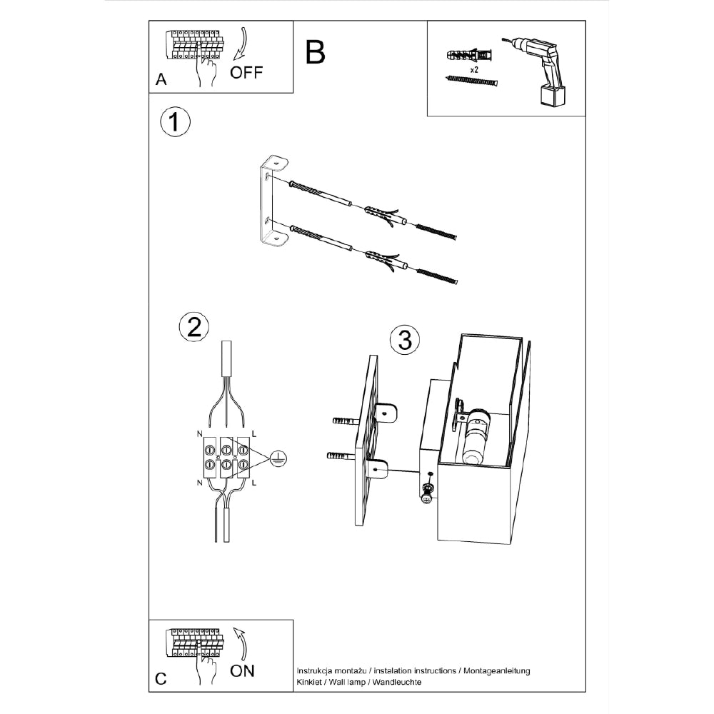 Wandlamp Piegare Sollux Wit LxBxH 31x17x12 Metaal Nnb