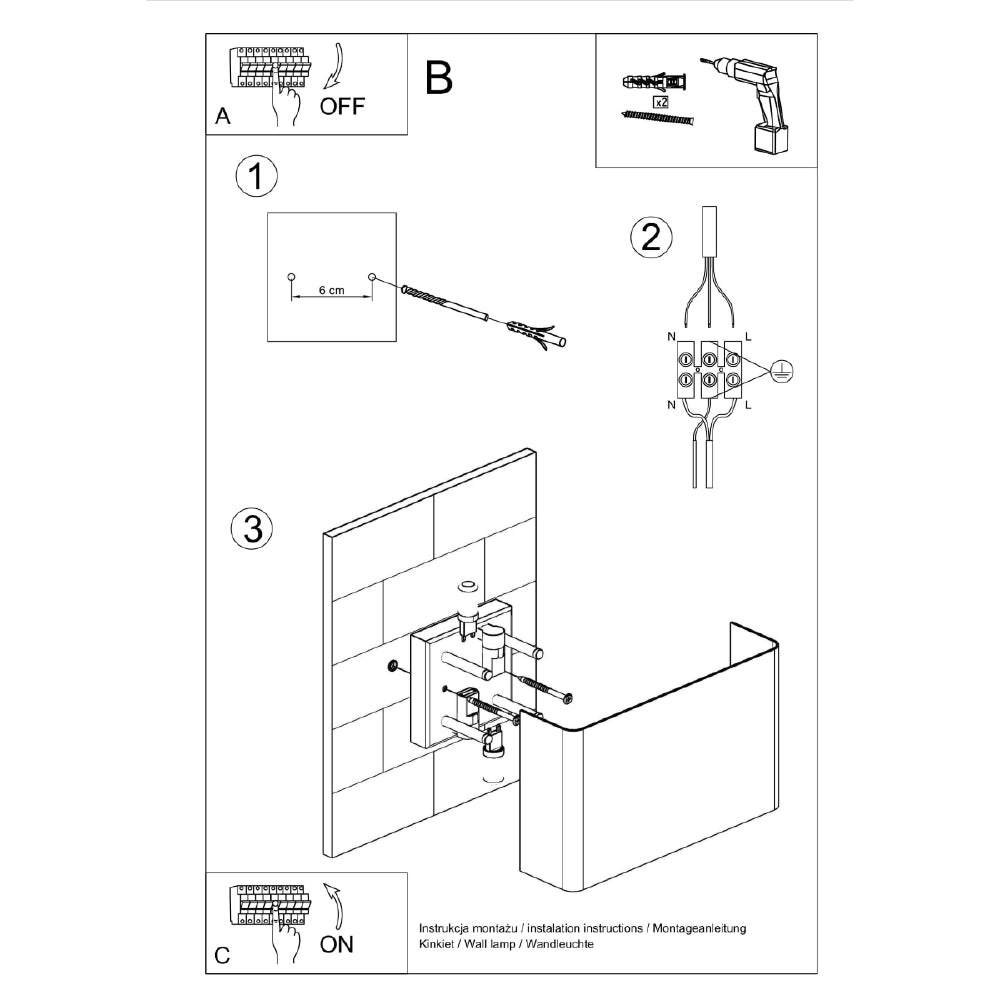 Wandlamp Copertura Sollux Wit LxBxH 31x17x12 Metaal Nnb