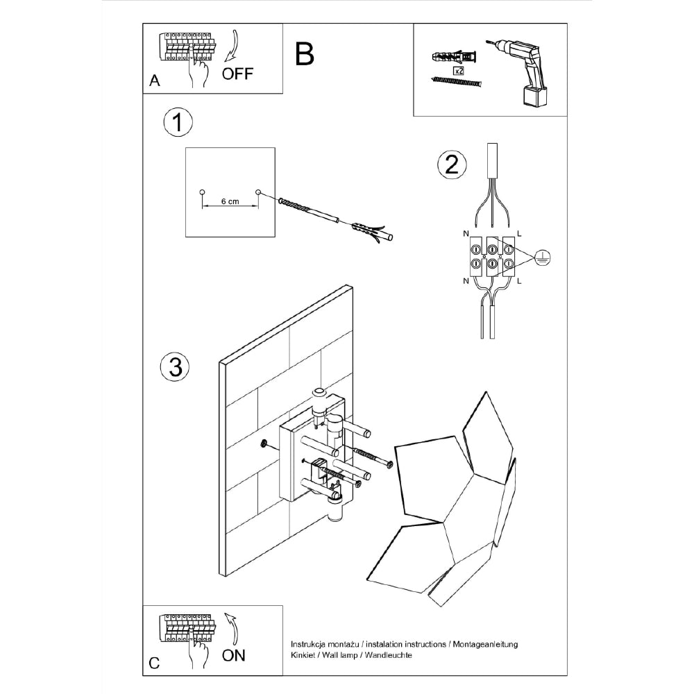 Wandlamp Penta Sollux Wit LxBxH 26x26x15 Metaal Nnb