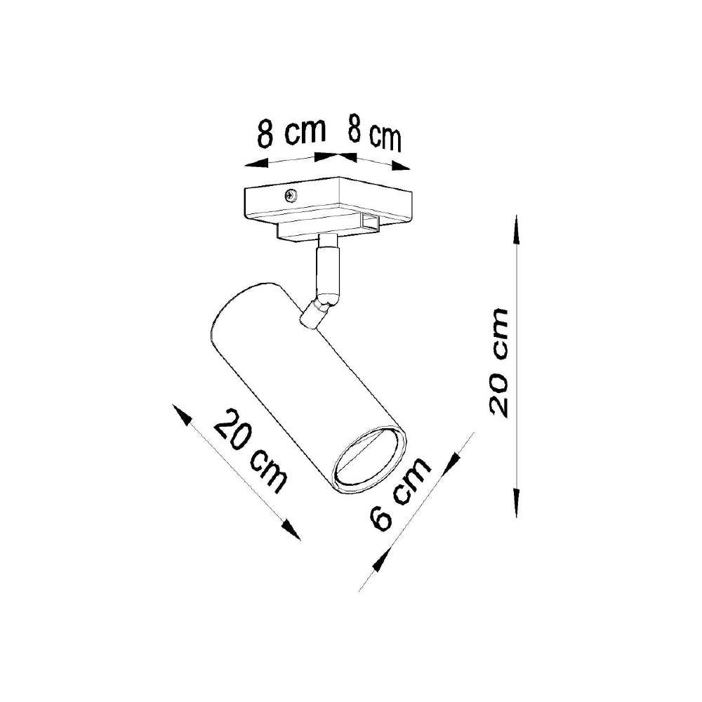 Plafondlamp Direzione Sollux Zwart LxBxH 31x17x12 Metaal Nnb
