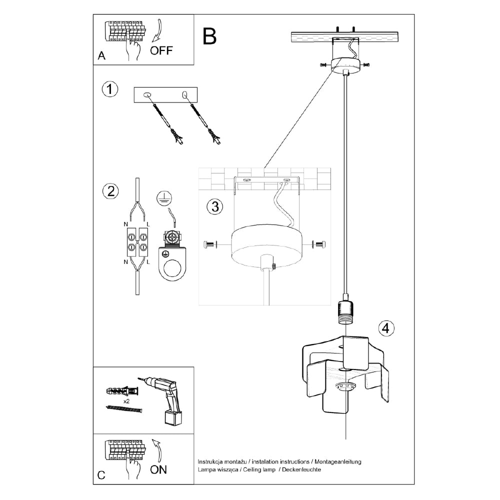 Hanglamp Tulip Sollux Zwart LxBxH 30x30x30 Metaal Nnb
