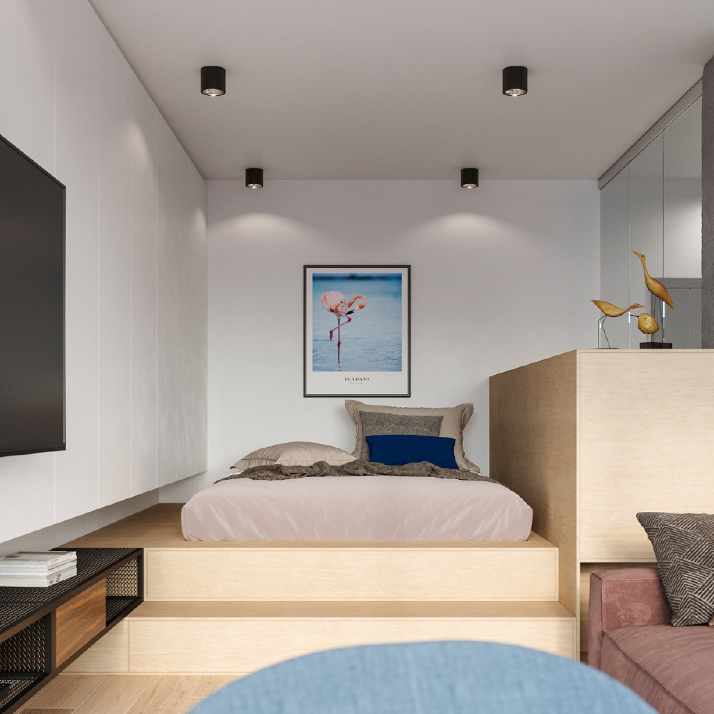 Plafondlamp Tiube Sollux Zwart LxBxH 13x13x13 Aluminium Nnb