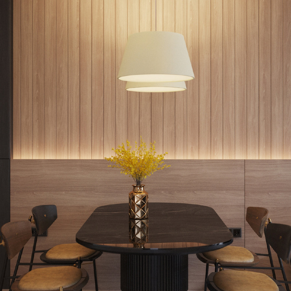 Kroonluchter Cono Sollux Wit Stof, PVC, Metaal Nnb