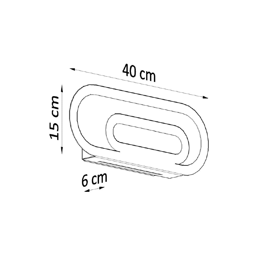 Wandlamp Saccon Sollux Wit LxBxH 47x17x13 Metaal, PVC Nnb