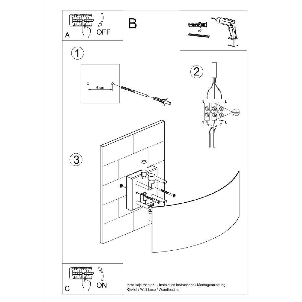 Wandlamp Magnus Sollux Wit LxBxH 15x10x36 Metaal Nnb