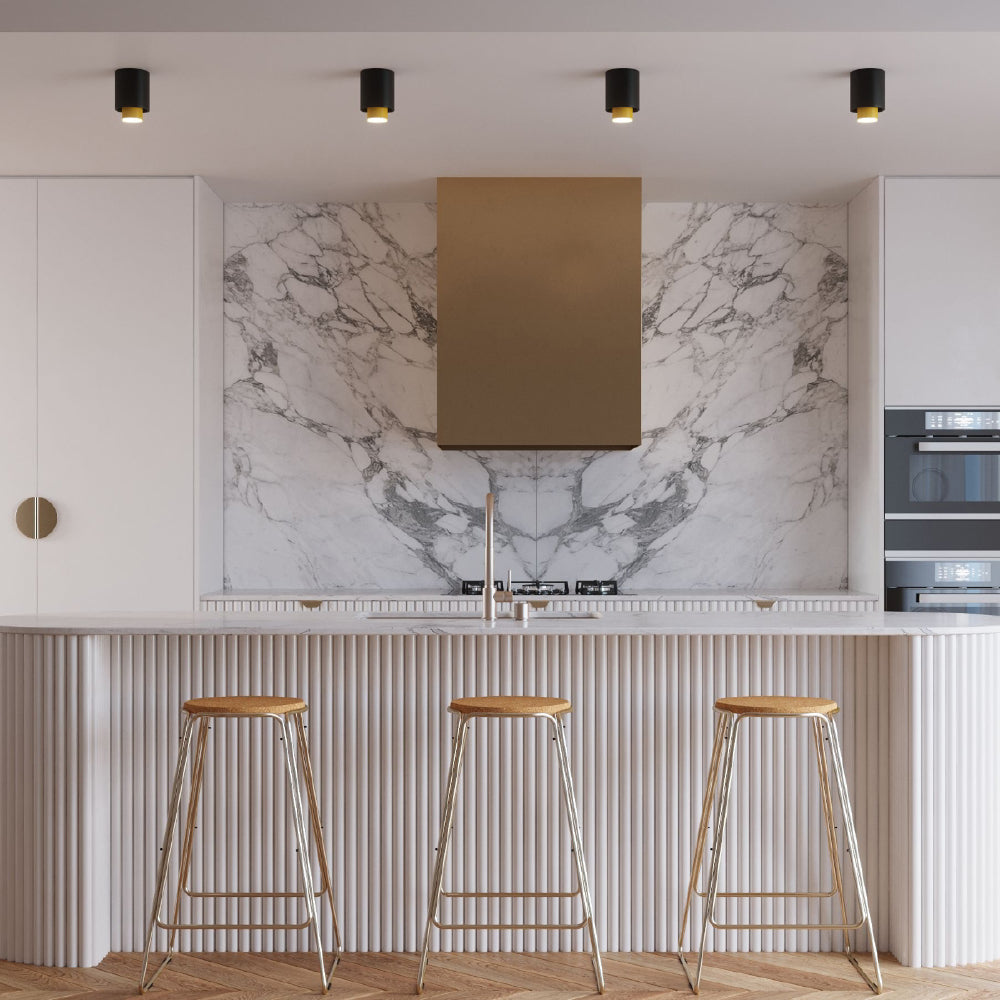 Plafondlamp Nesi Sollux Zwart, Goud Metaal Nnb