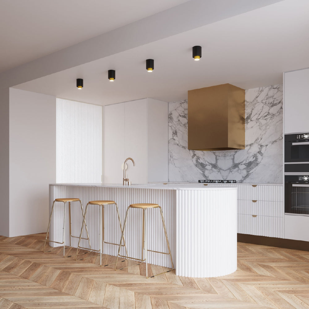 Plafondlamp Nesi Sollux Zwart, Goud Metaal Nnb