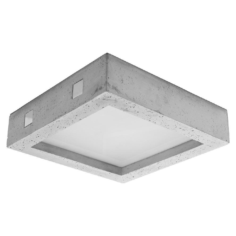 Plafondlamp Riza Sollux Grijs LxBxH 38x38x20 Beton, Glas Nnb