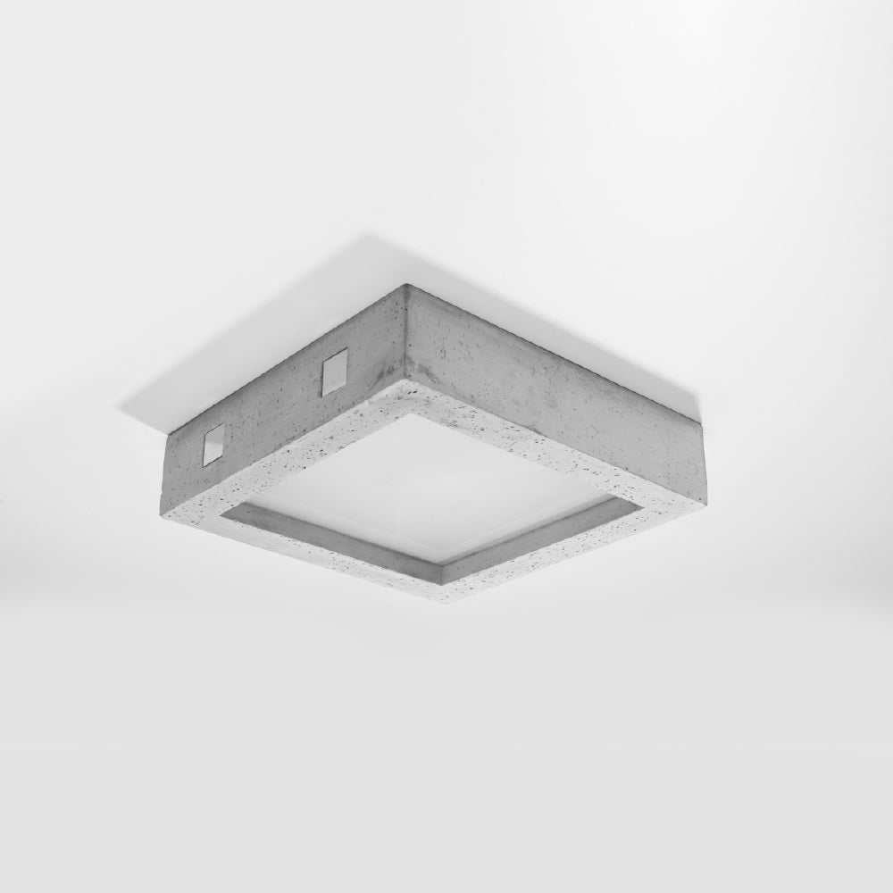 Plafondlamp Riza Sollux Grijs LxBxH 38x38x20 Beton, Glas Nnb