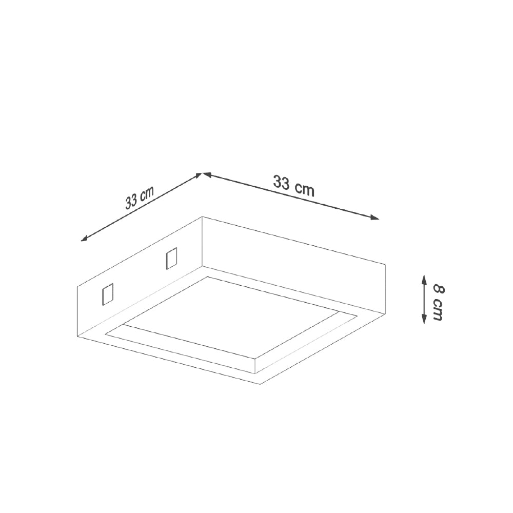 Plafondlamp Riza Sollux Grijs LxBxH 38x38x20 Beton, Glas Nnb