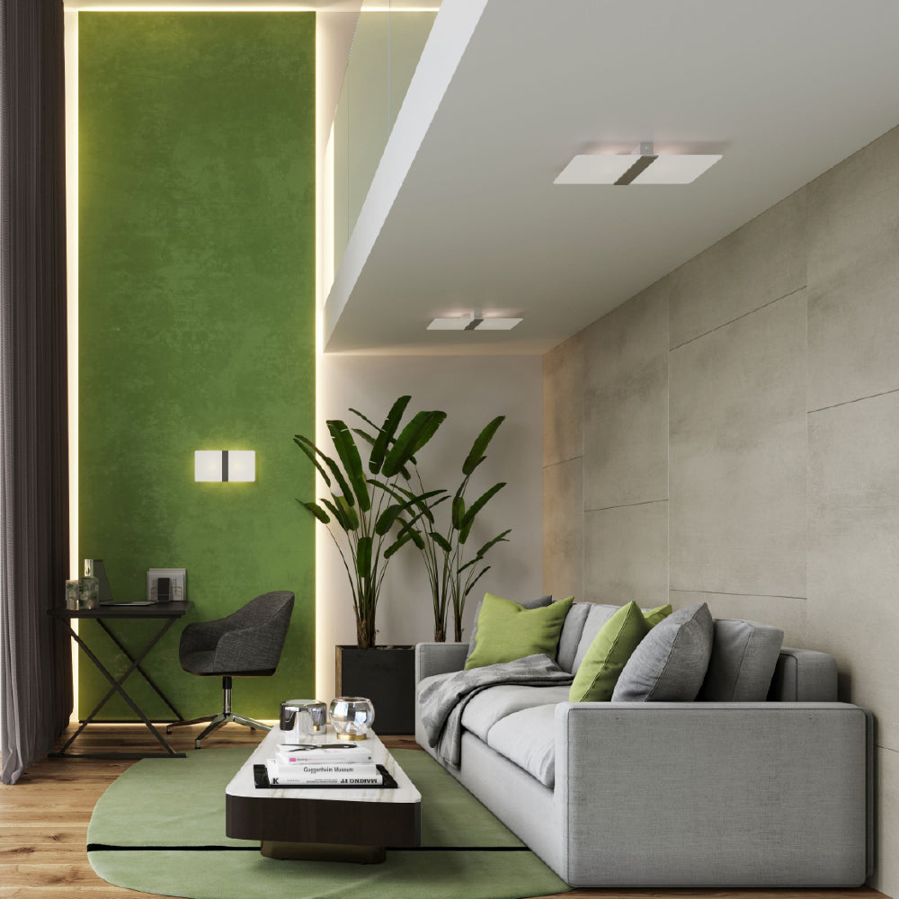 Wandlamp Azalia Sollux Wit, Zilver LxBxH 20x40x15 Glas, Metaal Nnb