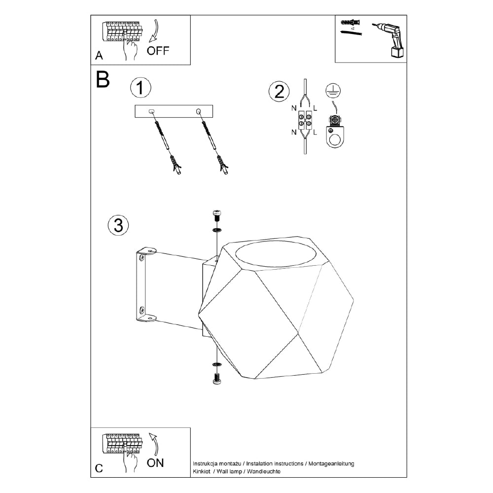 Wandlamp Woody Sollux Naturel LxBxH 17x17x17 Hout Nnb