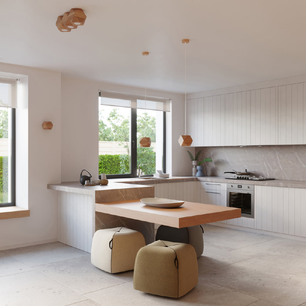 Wandlamp Woody Sollux Naturel LxBxH 17x17x17 Hout Nnb