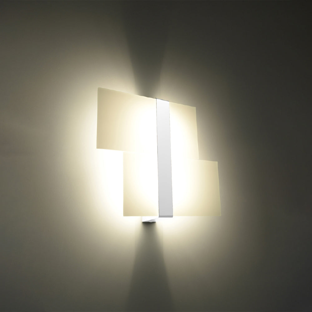 Wandlamp Massimo Sollux Wit LxBxH 40x20x15 Metaal, Glas Nnb