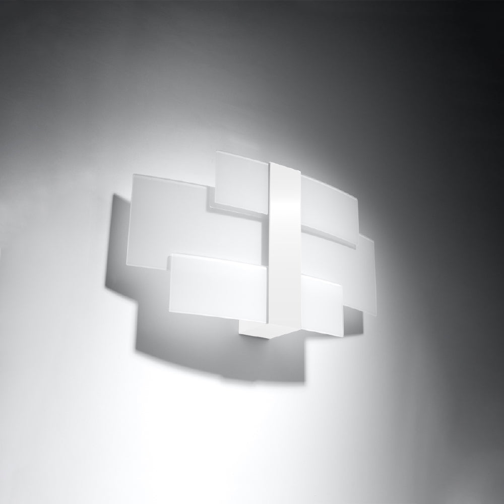 Wandlamp Celia Sollux Wit LxBxH 40x20x15 Metaal, Glas Nnb