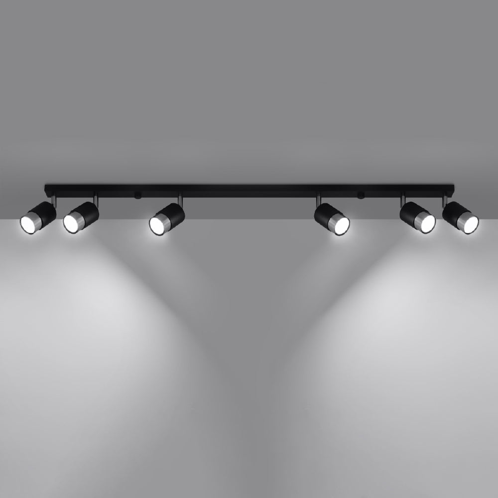 Plafondlamp Nero Sollux Zwart, Zilver Metaal Nnb