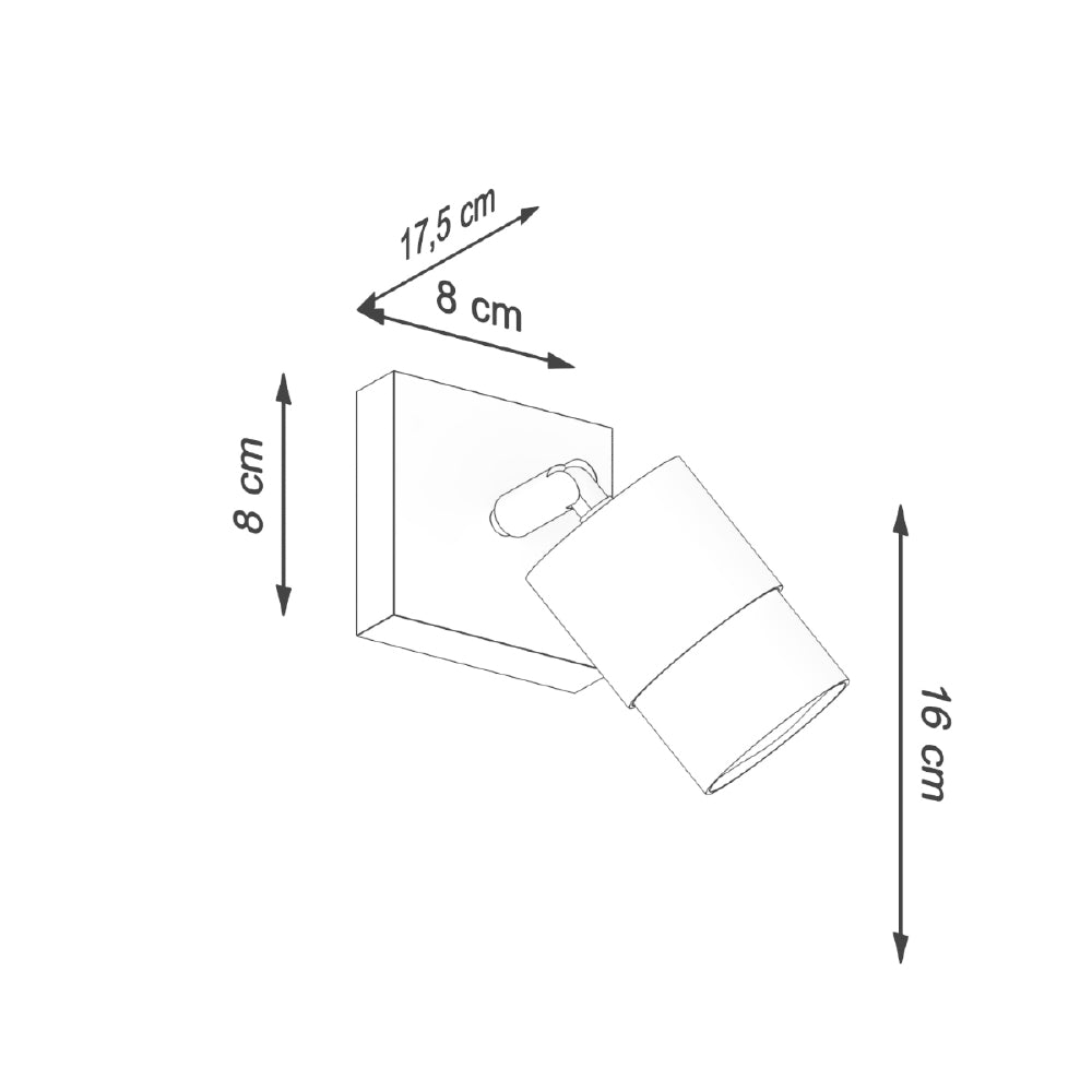 Wandlamp Nero Sollux Zwart, Goud LxBxH 11x11x18 Metaal Nnb