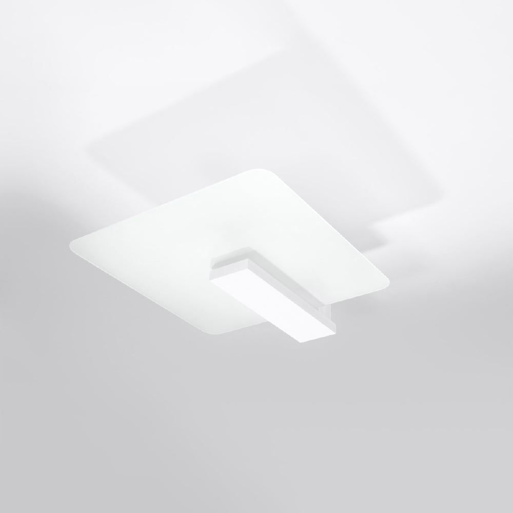 Plafondlamp Lappo Sollux Wit LxBxH 48x48x20 Hout, Glas Nnb