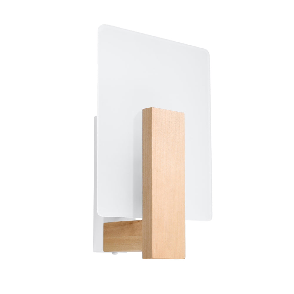 Wandlamp Lappo Sollux Naturel Hout, Glas Nnb