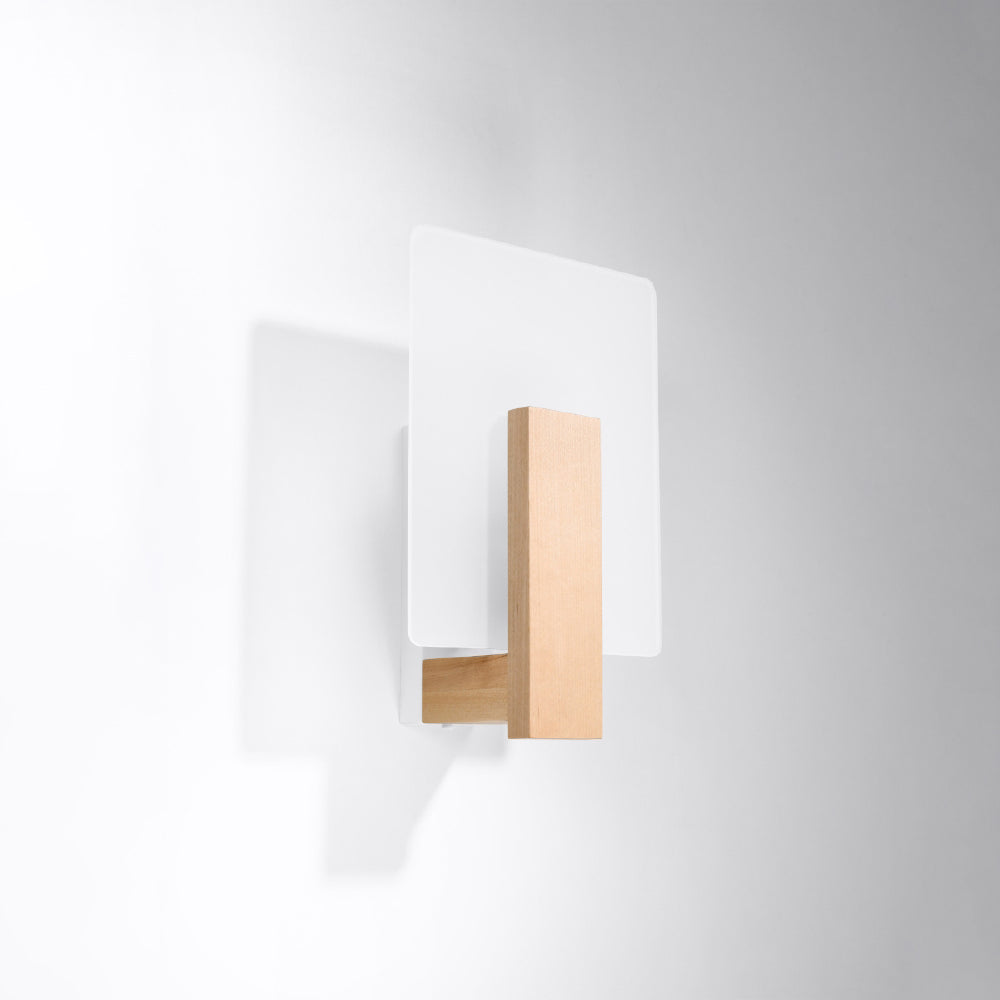 Wandlamp Lappo Sollux Naturel Hout, Glas Nnb