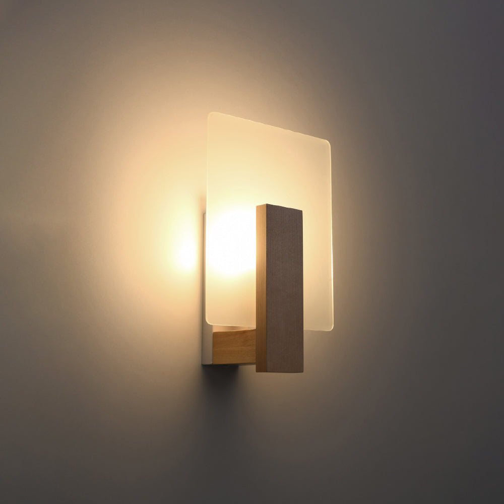 Wandlamp Lappo Sollux Naturel Hout, Glas Nnb