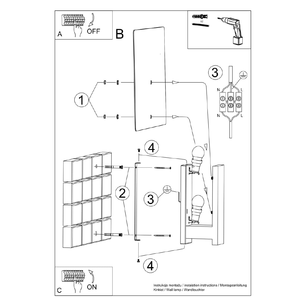 Wandlamp Lappo Sollux Naturel Hout, Glas Nnb