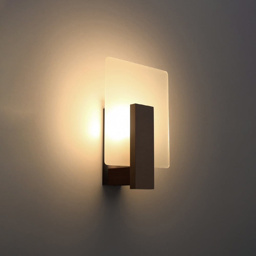 Wandlamp Lappo Sollux wenge Hout, Glas Nnb