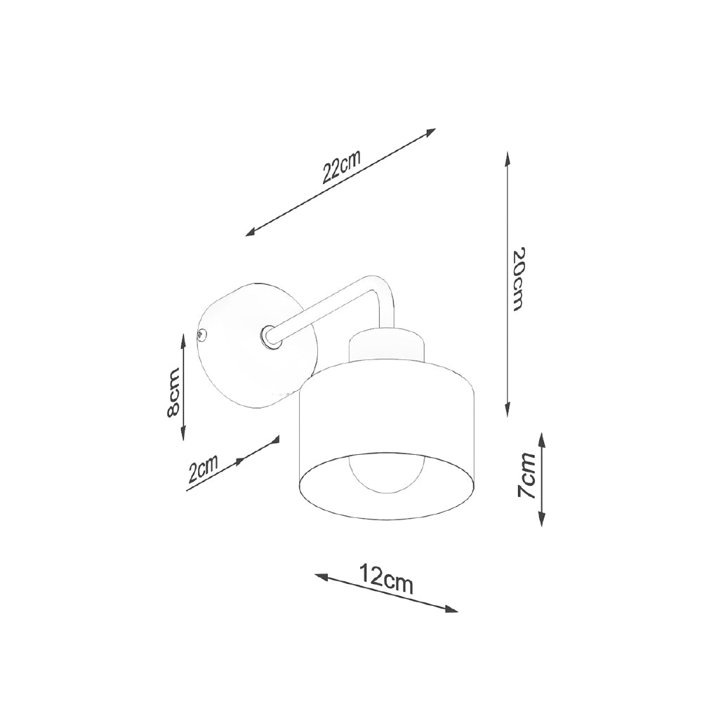 Wandlamp Savara Sollux Zwart LxBxH 25x17x20 Metaal Nnb
