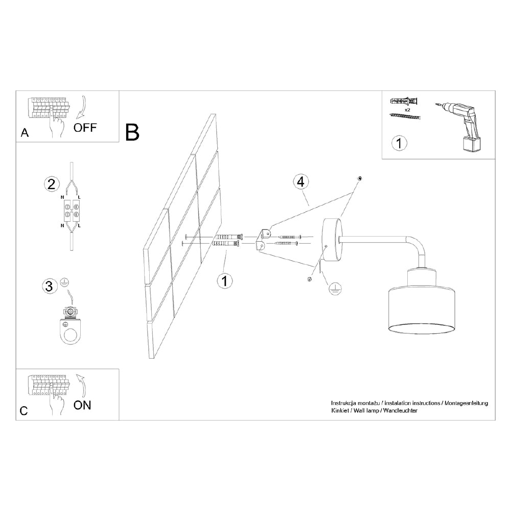 Wandlamp Savara Sollux Zwart LxBxH 25x17x20 Metaal Nnb