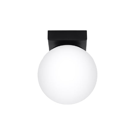 Plafondlamp Yoli Sollux Zwart LxBxH 23x20x14 Metaal,Glas Nnb
