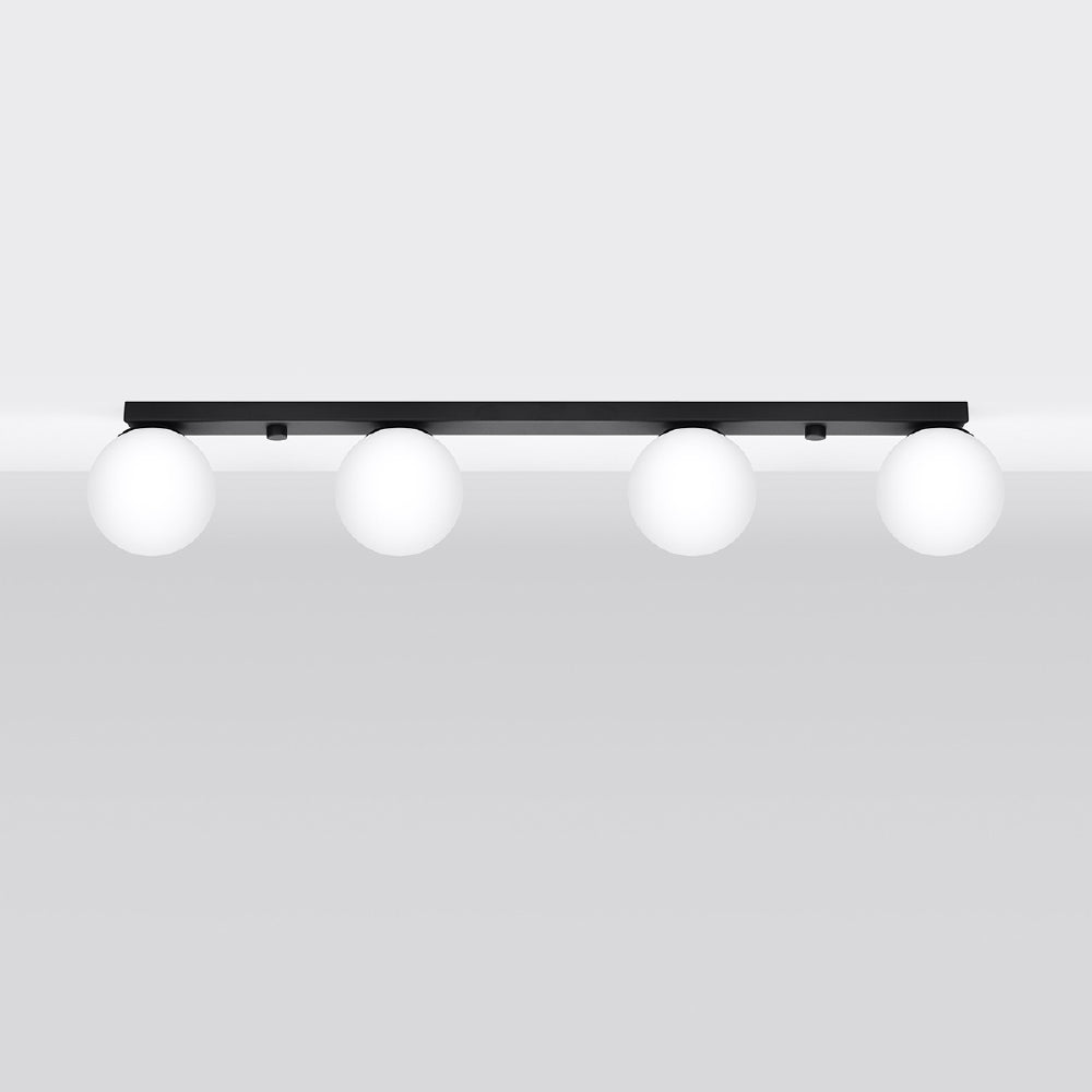 Plafondlamp Yoli Sollux Zwart LxBxH 16x20x83 Metaal,Glas Nnb