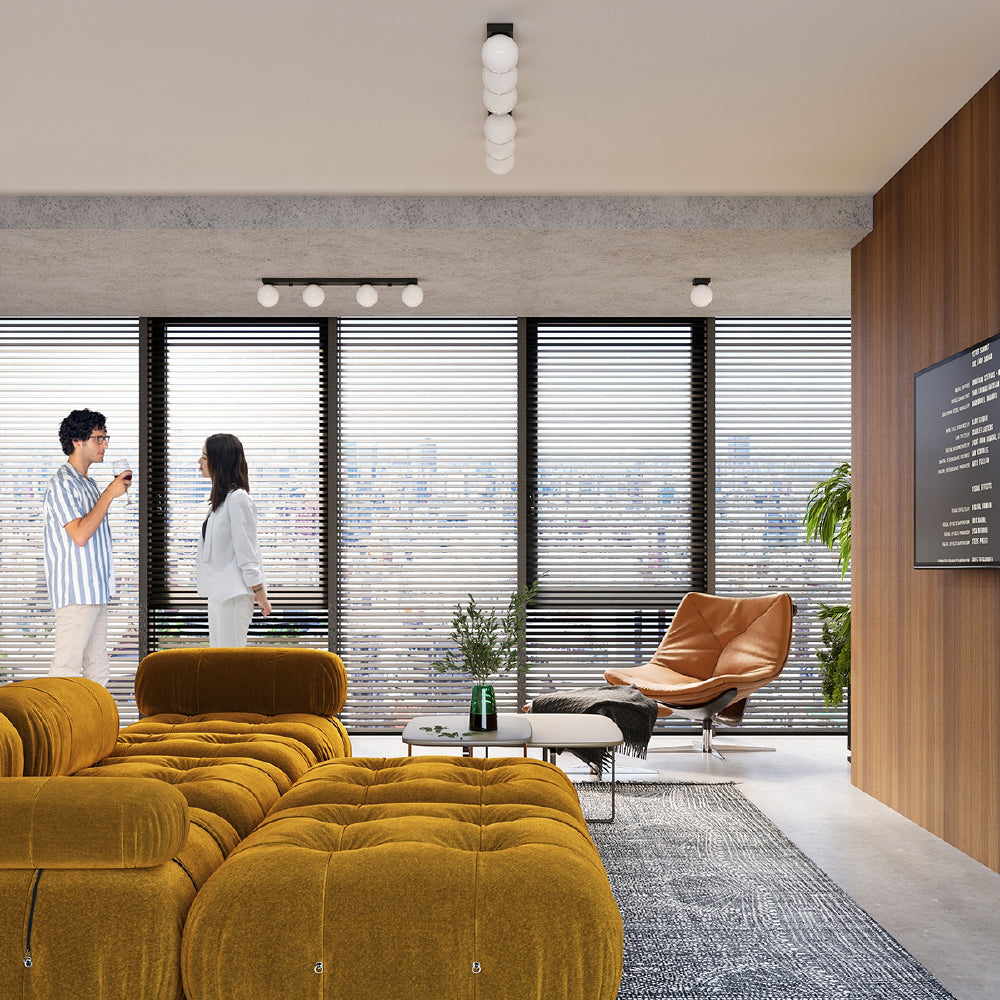 Plafondlamp Yoli Sollux Zwart LxBxH 16x20x83 Metaal,Glas Nnb