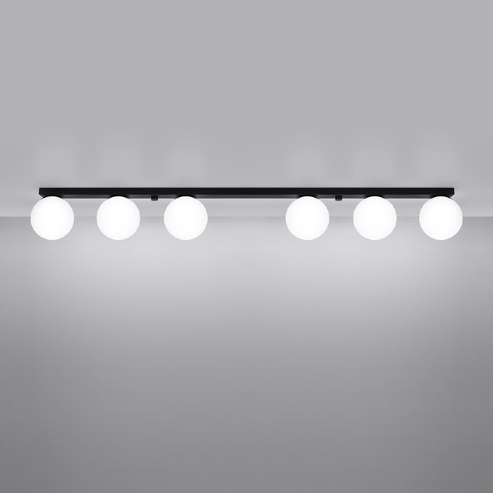 Plafondlamp Yoli Sollux Zwart LxBxH 16x20x122 Metaal,Glas Nnb