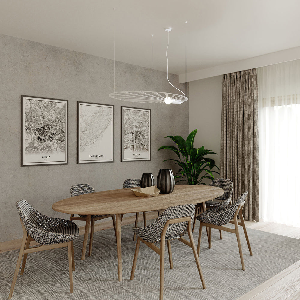 Hanglamp Lehdet Thoro Wit LxBxH 118x84x11 Metaal Nnb