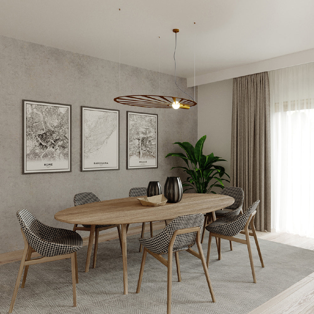 Hanglamp Lehdet Thoro Goud LxBxH 118x84x11 Metaal Nnb