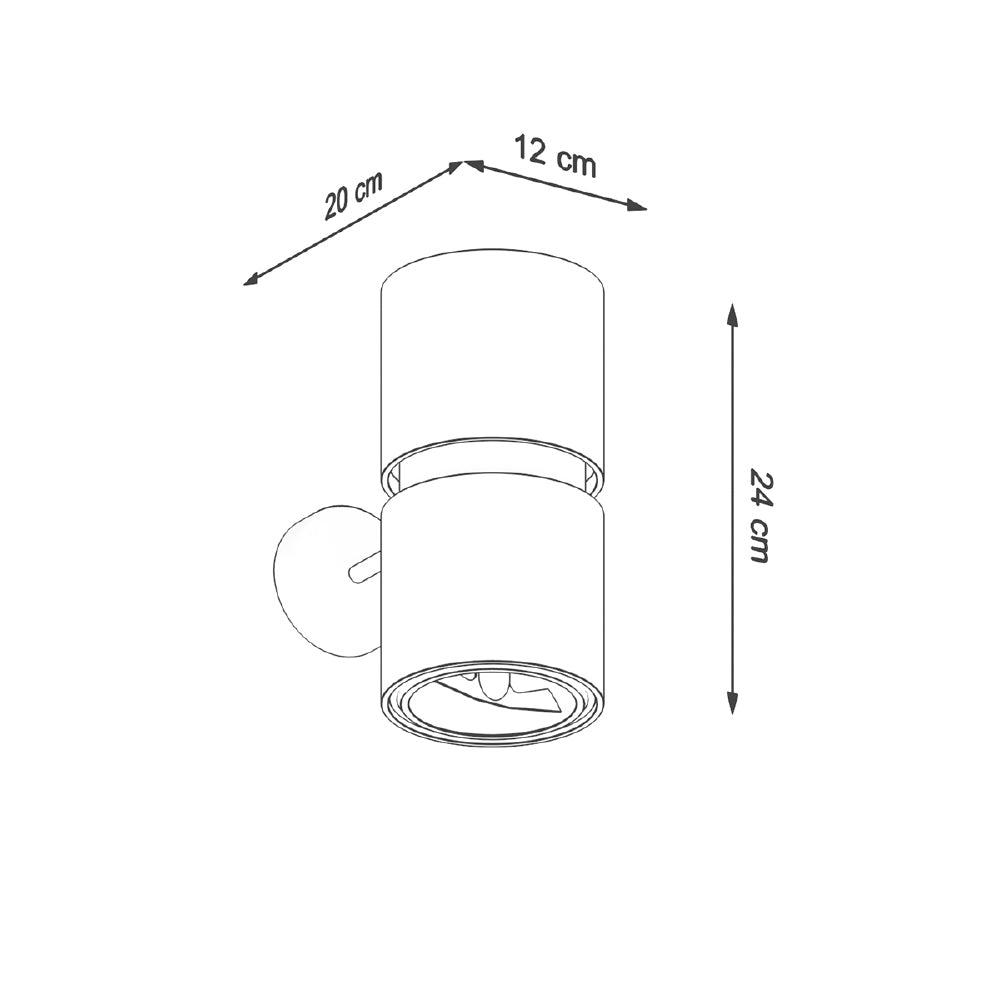 Wandlamp Kukkia Thoro Zwart LxBxH 27x22x14 Metaal, Aluminium Nnb