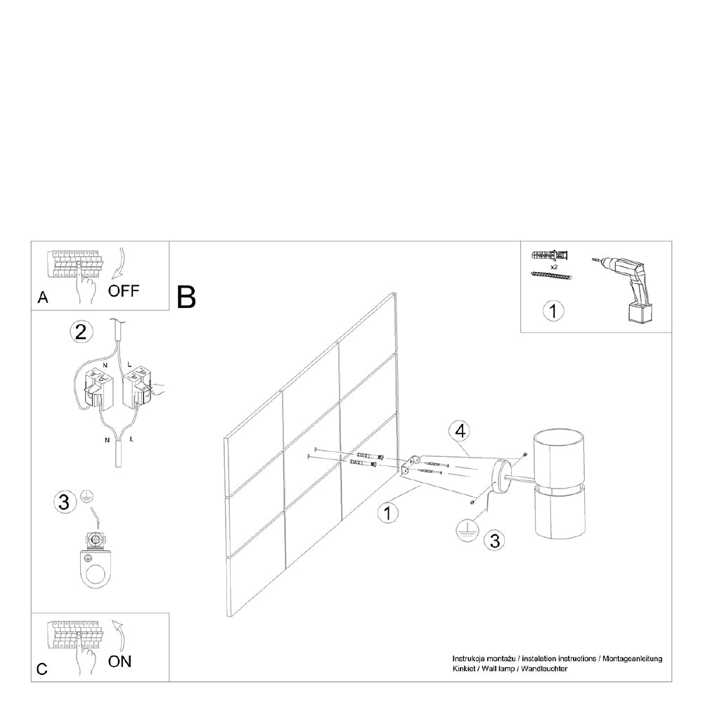 Wandlamp Kukkia Thoro Zwart LxBxH 27x22x14 Metaal, Aluminium Nnb